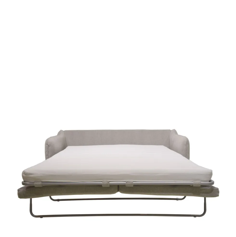 VORNAY Canapé convertible express 3 places en tissu pieds bois foncé