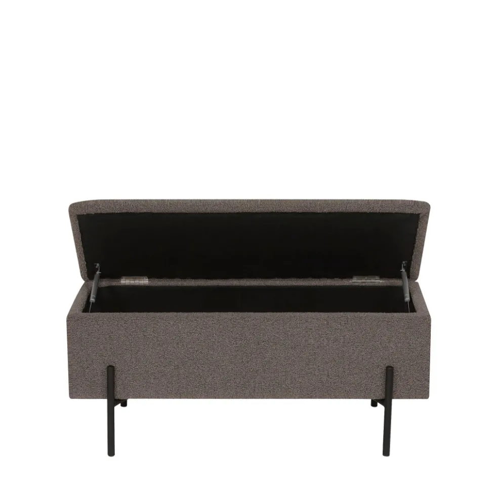 WATFORD Banc coffre en tissu bouclette et métal L95cm
