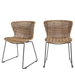 WINGS Lot de 2 chaises indoor/outdoor en résine tressée
