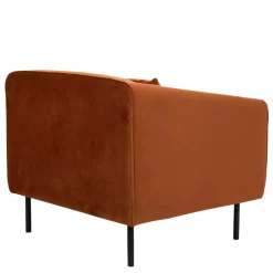 WINSEN Fauteuil en velours pieds droits en métal