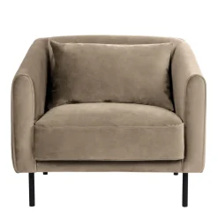 WINSEN Fauteuil en velours pieds droits en métal