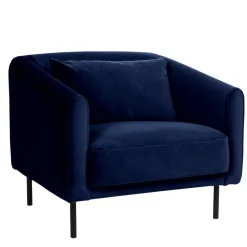 WINSEN Fauteuil en velours pieds droits en métal