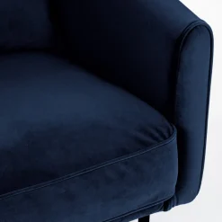 WINSEN Fauteuil en velours pieds droits en métal