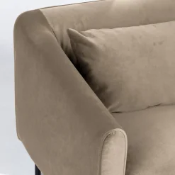 WINSEN Fauteuil en velours pieds droits en métal