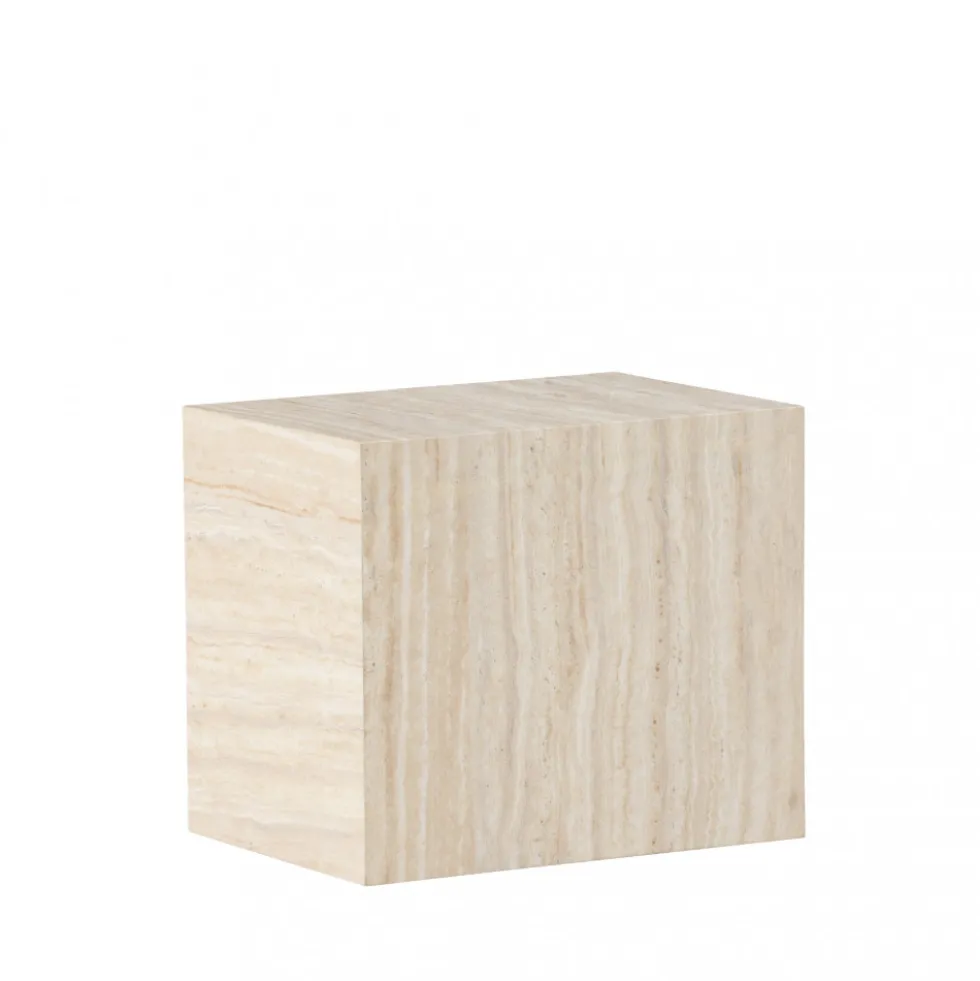 YORK Table d'appoint effet travertin 35x25cm