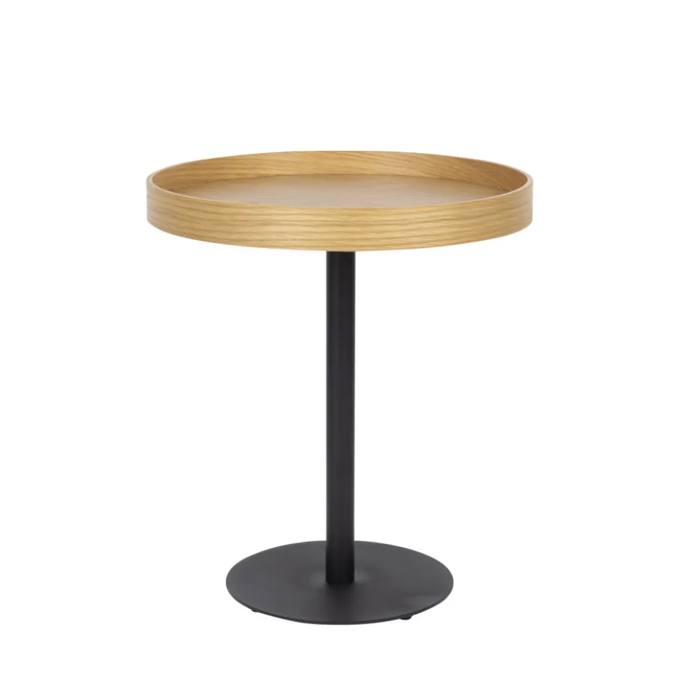 YURI Table d'appoint ronde en bois et métal ø45cm