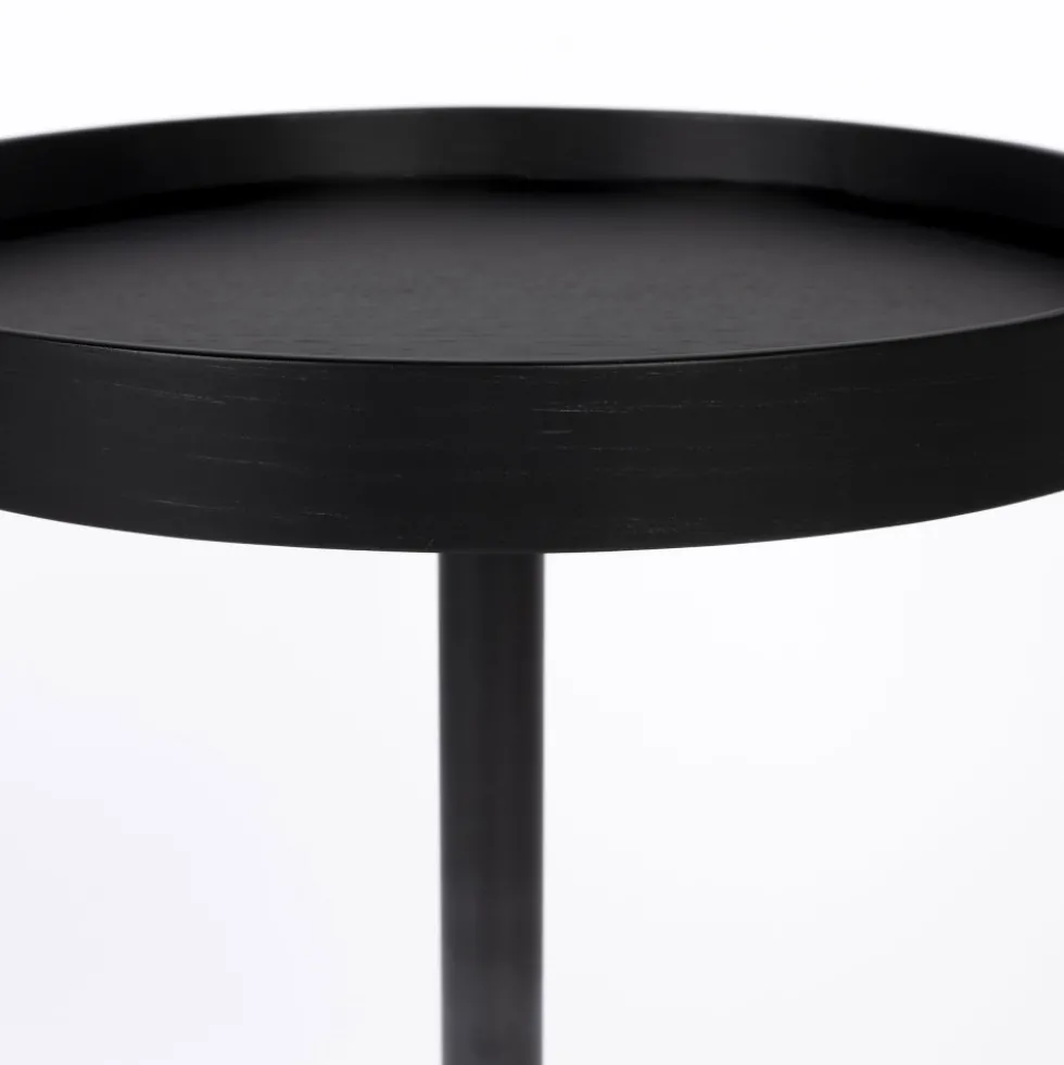YURI Table d'appoint ronde en bois et métal ø45cm