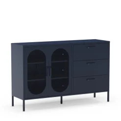 ZIO Buffet 2 portes 3 tiroirs en métal L140cm