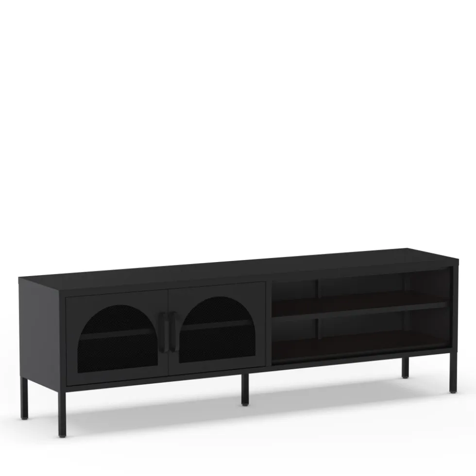 ZIO Meuble TV 2 portes en métal L160cm
