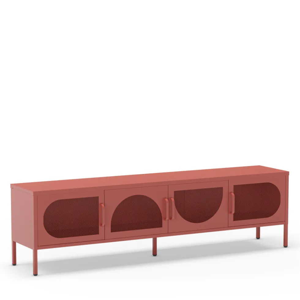ZIO Meuble TV 4 portes en métal L180cm