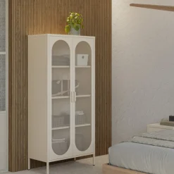 ZIO Vaisselier 2 portes en métal H170cm