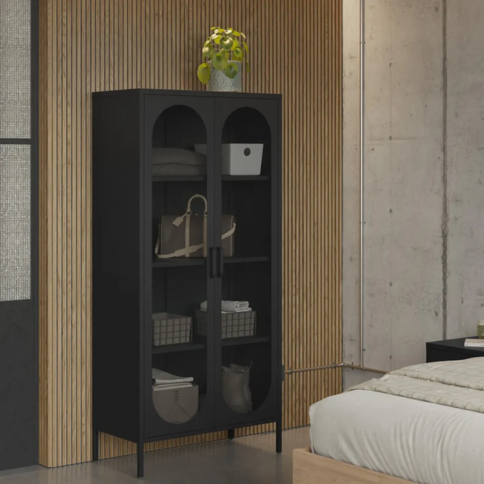 ZIO Vaisselier 2 portes en métal H170cm