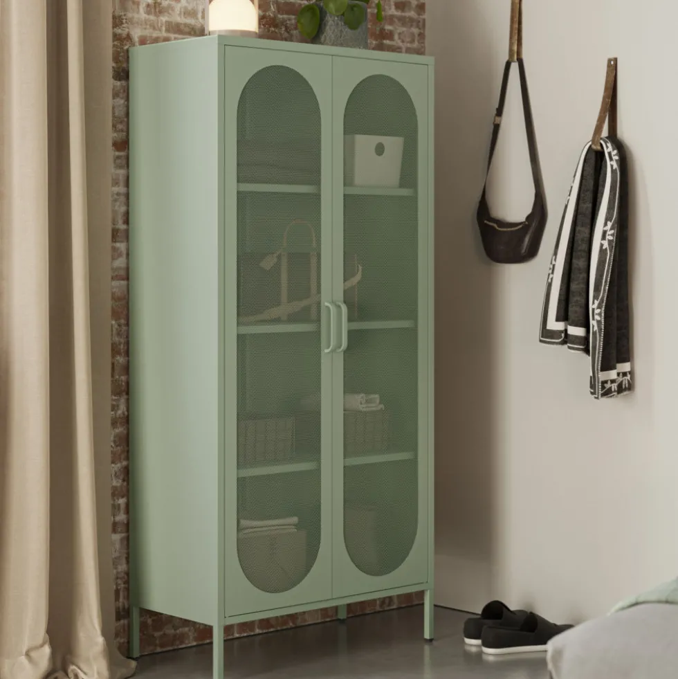 ZIO Vaisselier 2 portes en métal H170cm