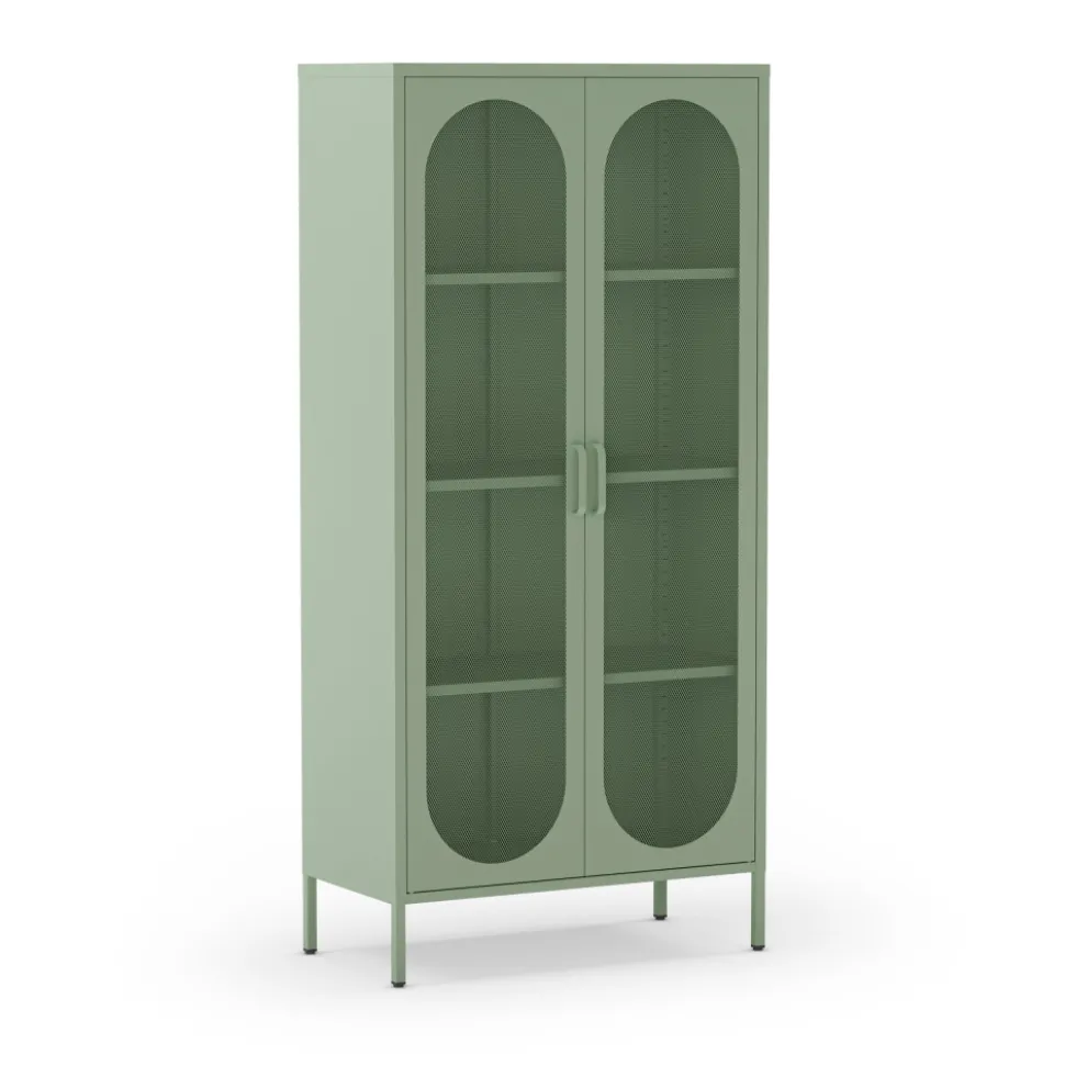 ZIO Vaisselier 2 portes en métal H170cm