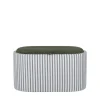 ZOÉ Banc ovale en tissu avec plateau et rangement L77cm
