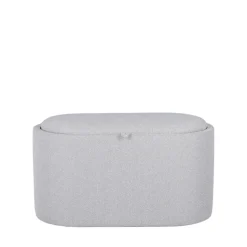 ZOÉ Banc ovale en tissu avec plateau et rangement L77cm