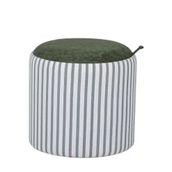 ZOÉ Pouf rond en tissu avec plateau et rangement ø40cm