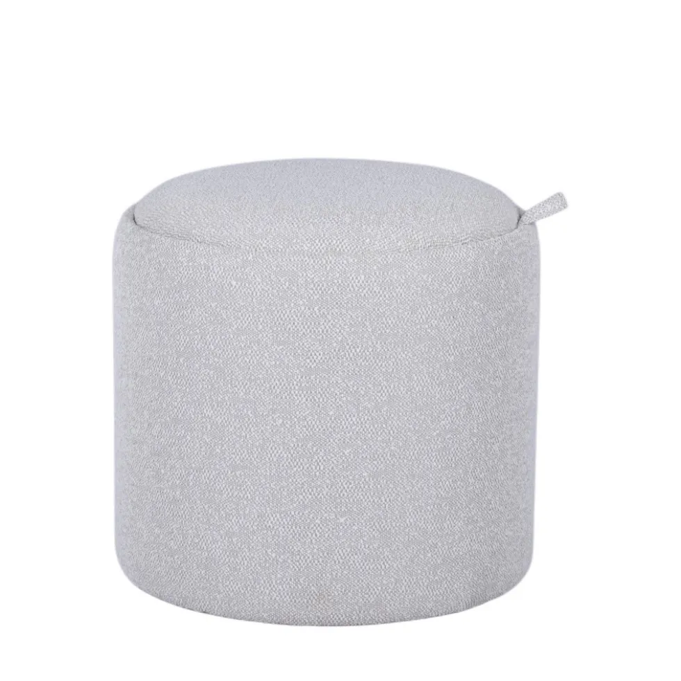 ZOÉ Pouf rond en tissu avec plateau et rangement ø40cm