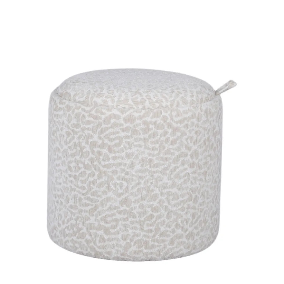 ZOÉ Pouf rond imprimé animal avec plateau et rangement ø40cm